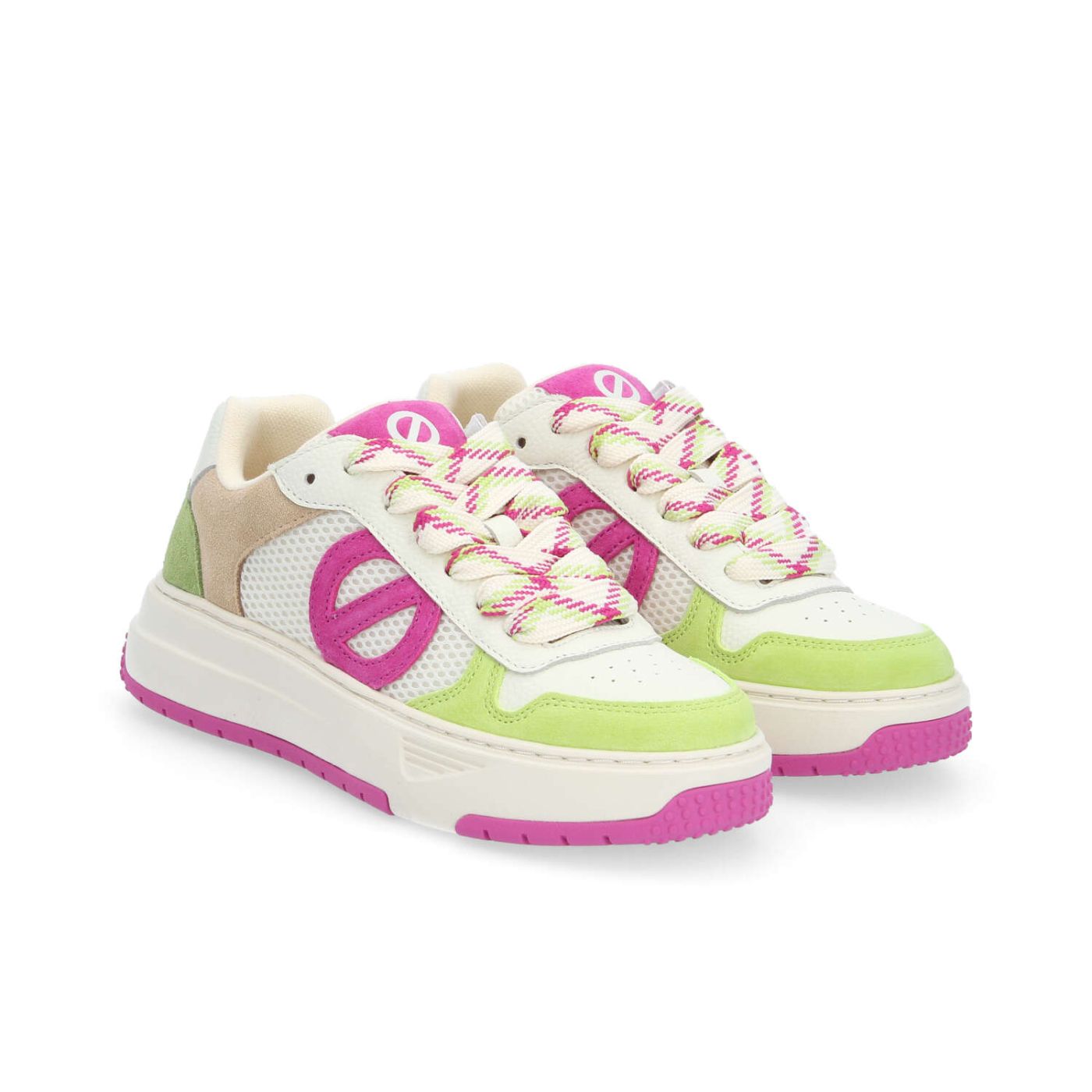 ALISON SNEAKER W - SUEDE/MESH/SUED - GREEN/OFF WHITE/PINK